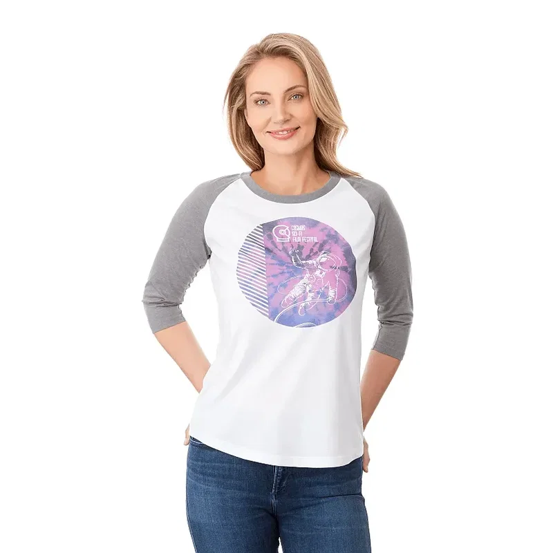 Custom Women's Dakota Three Quarter Raglan Tee — view 23