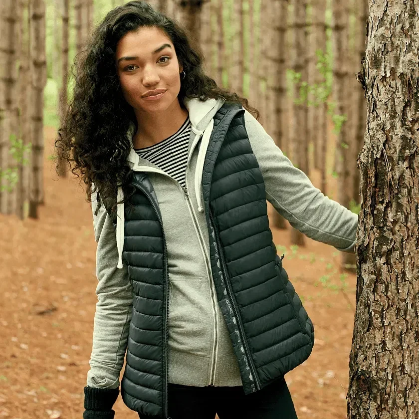 Personalized Eaglecove Women's Lightweight Down Puffer Vest being worn