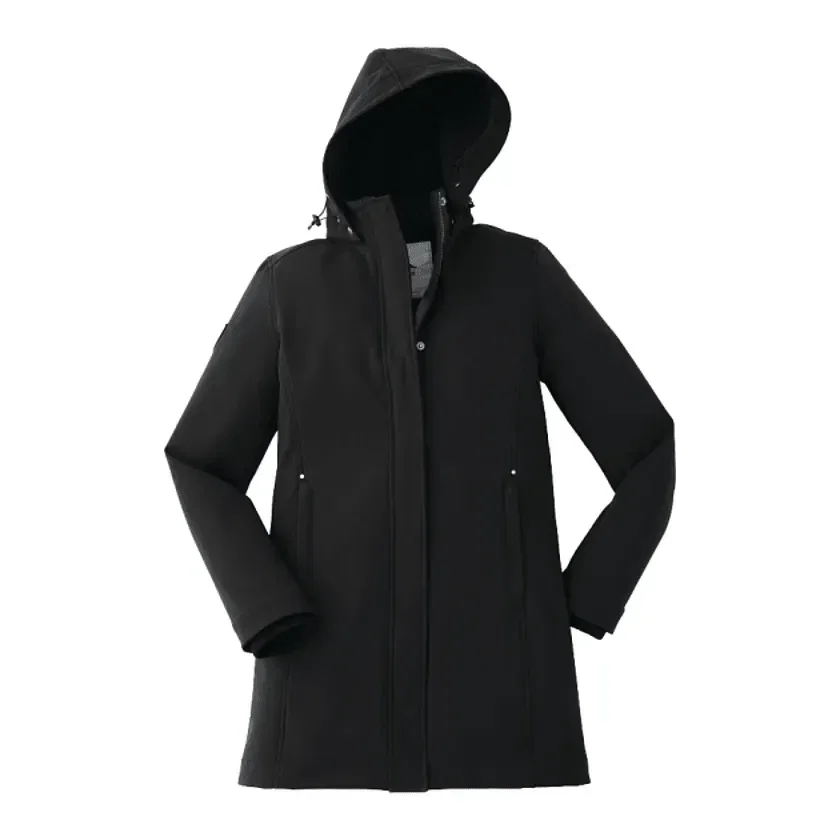 Custom Elkpoint Roots73 Women's Long Softshell Jacket with Detachable Hood — view 3