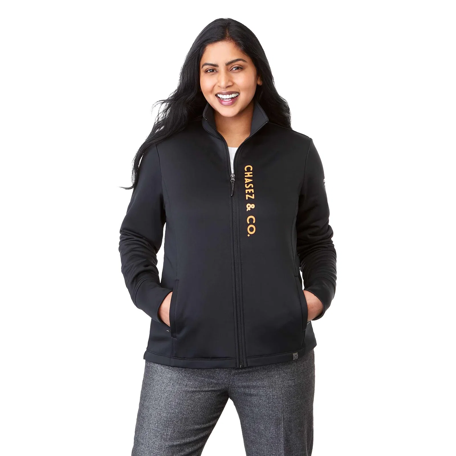 Custom Eco Knit Women's Frazier Jacket with No Contact Keychain — view 44
