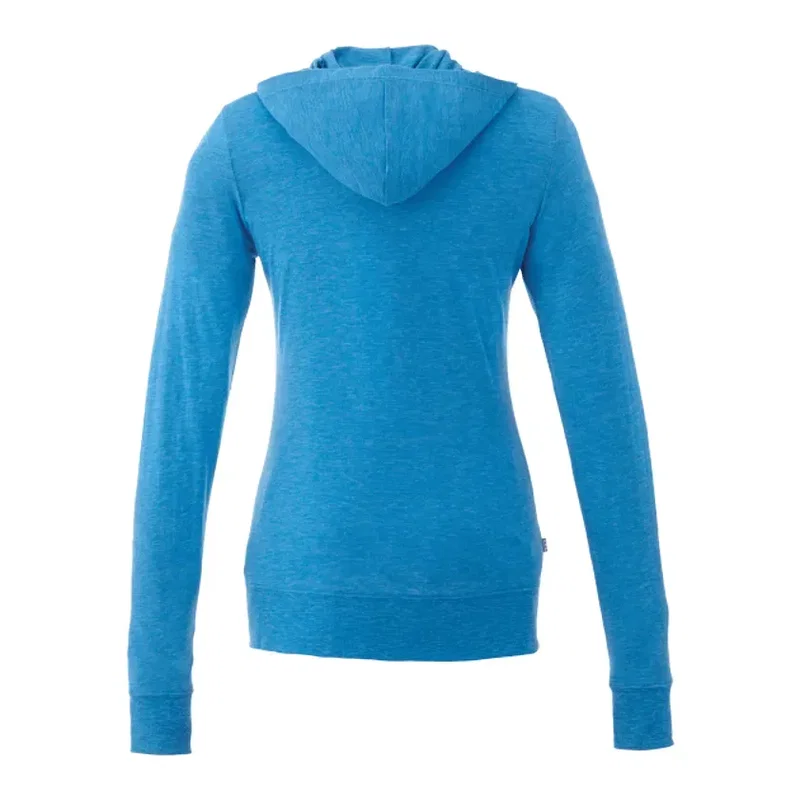 Custom Women's Lightweight Knit Full Zip Garner Hoodie with Thumb Holes — view 13