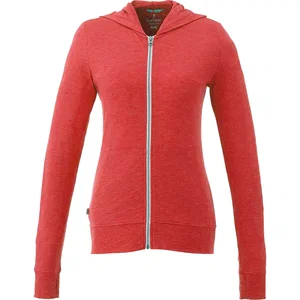 Custom Women's Lightweight Knit Full Zip Garner Hoodie with Thumb Holes