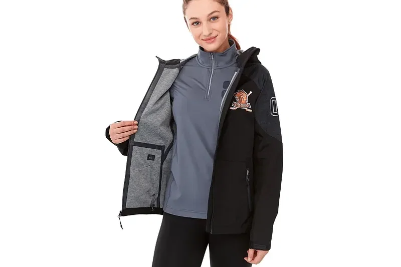 Personalized Waterproof Softshell Rain Jacket with Hood for Women — view 11