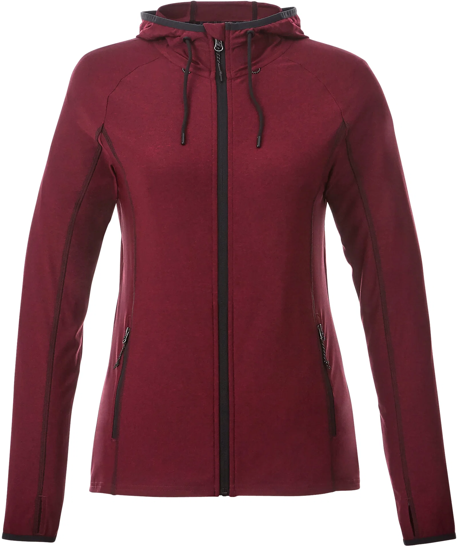 Custom Branded Women's Full Zip Lightweight Stretch Knit Jacket Hoodie - Kaiser Style — view 17