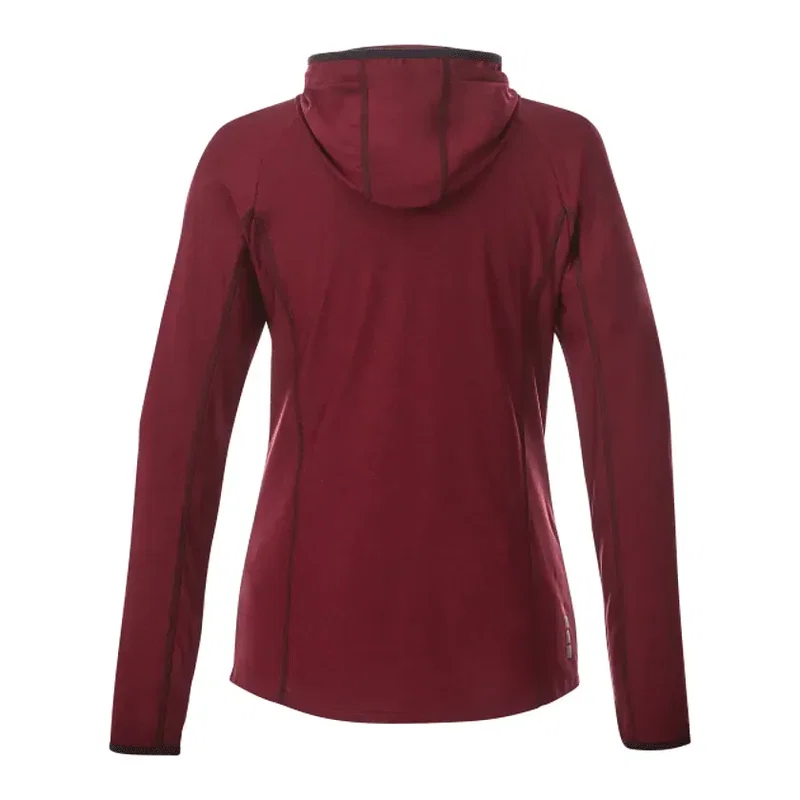 Custom Branded Women's Full Zip Lightweight Stretch Knit Jacket Hoodie - Kaiser Style — view 4