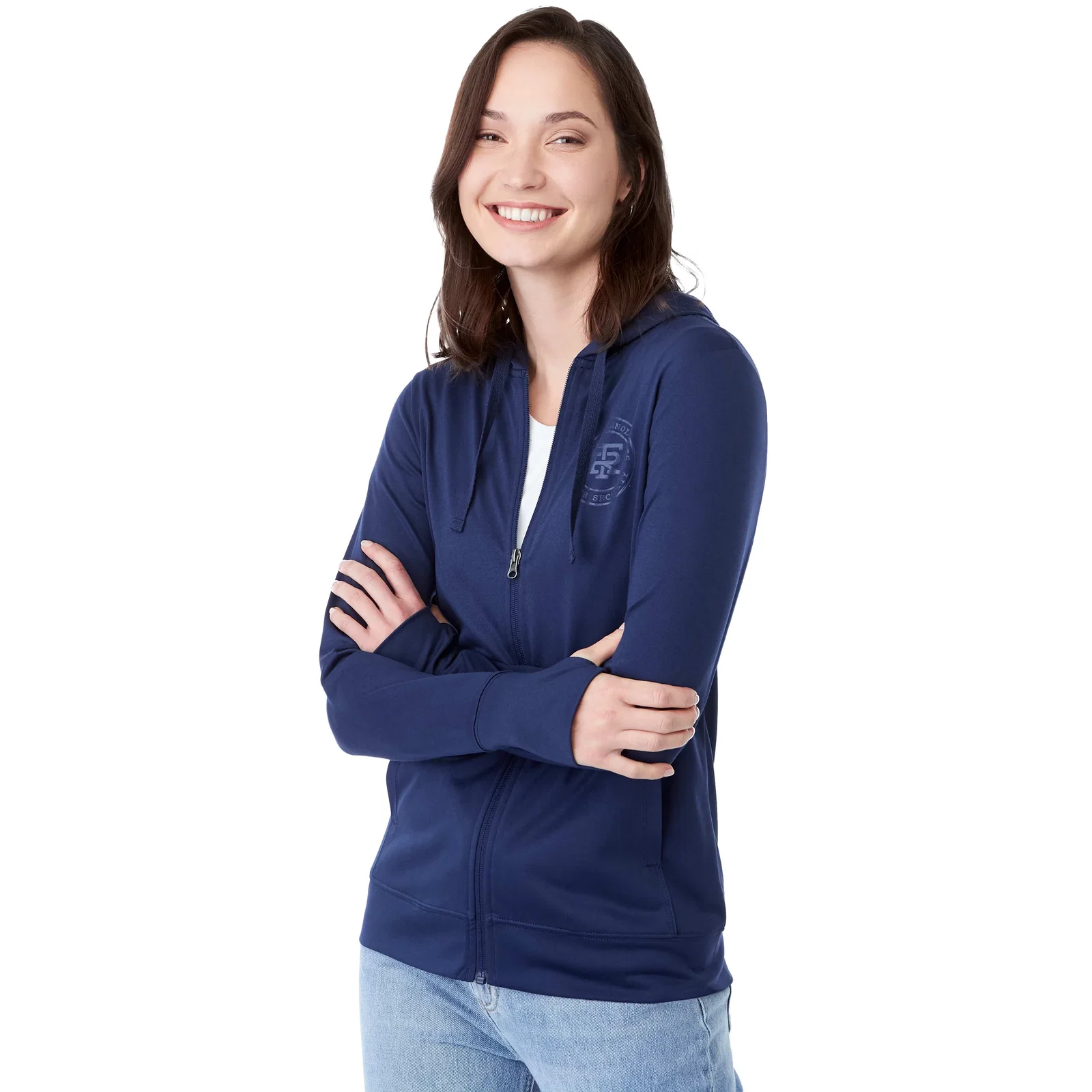Branded Eco Knit Full Zip Women's Hoody — view 30