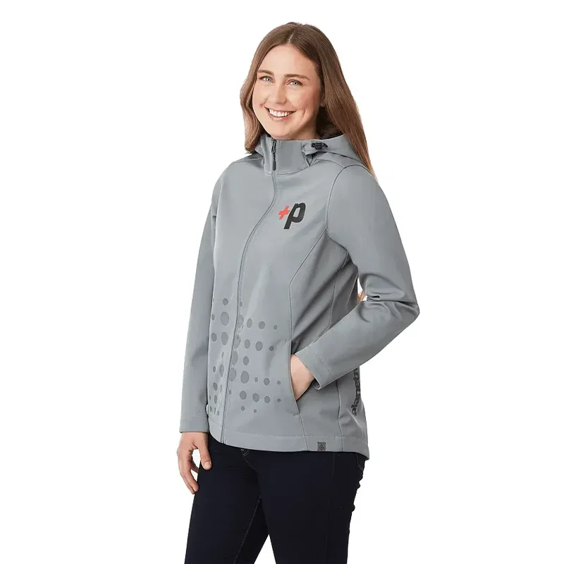 Branded Women's LEFROY Eco Softshell Jacket with Hood — view 6