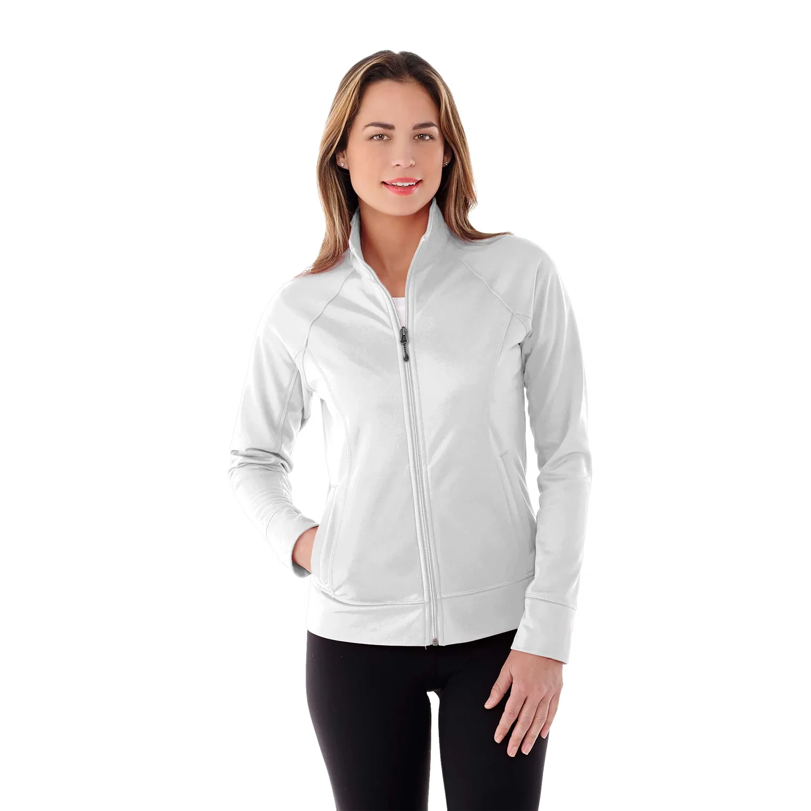 Custom Full Zip Okapi Performance Knit Jacket for Women — view 32