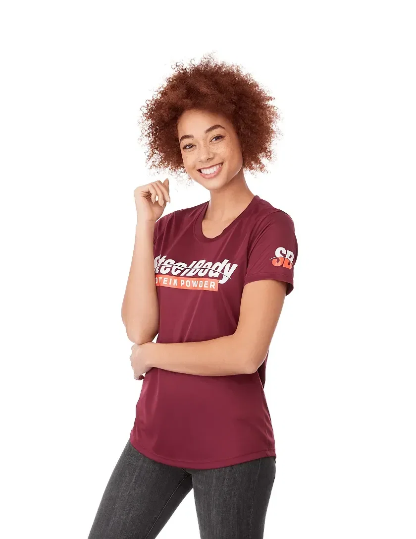 Women's Short Sleeve Performance Tech Tee being worn