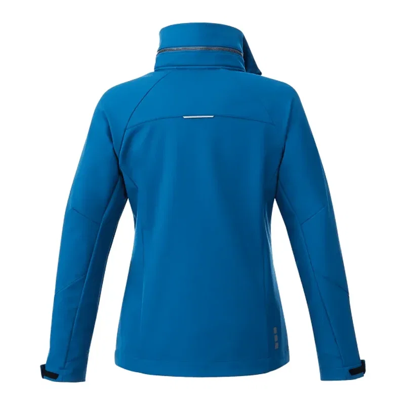 Custom Women's Waterproof Softshell Jacket with Roll-Away Hood - Peyto — view 10