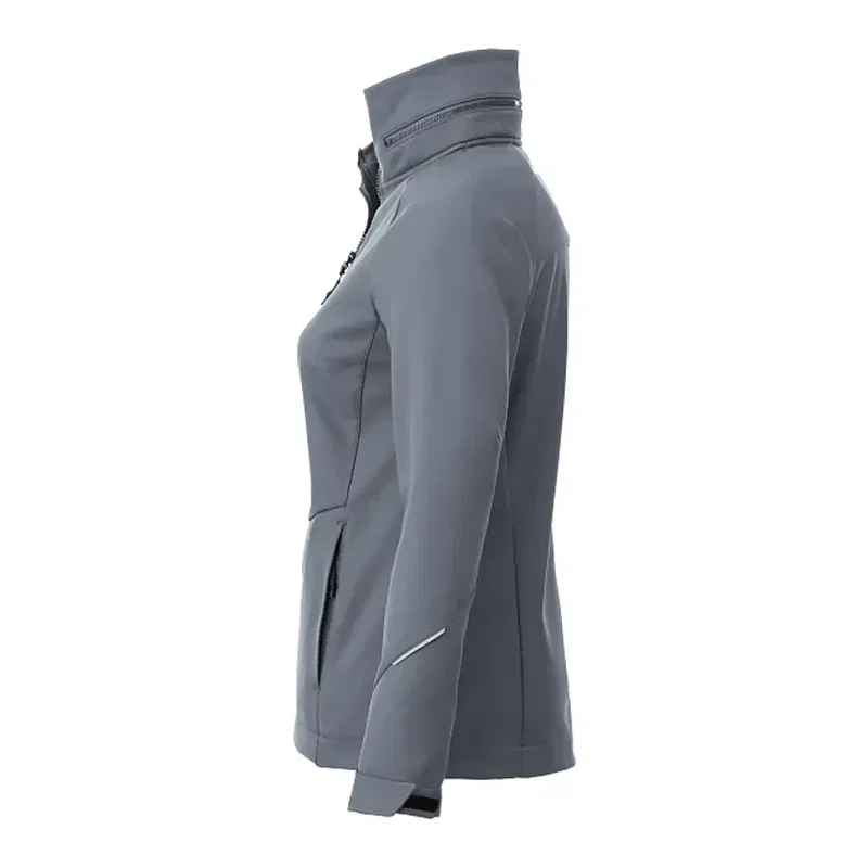 Custom Women's Waterproof Softshell Jacket with Roll-Away Hood - Peyto — view 15