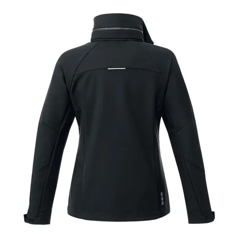 Custom Women's Waterproof Softshell Jacket with Roll-Away Hood - Peyto — view 18