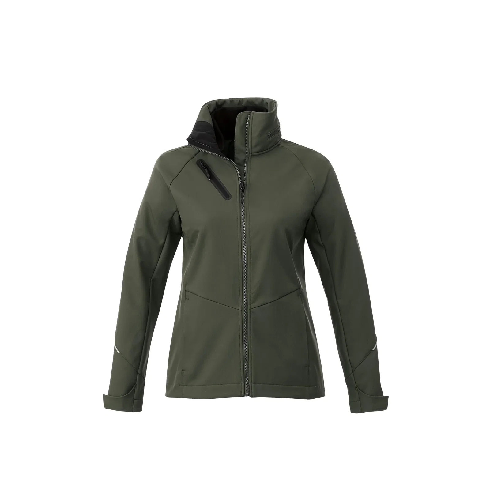 Custom Women's Waterproof Softshell Jacket with Roll-Away Hood - Peyto — view 31