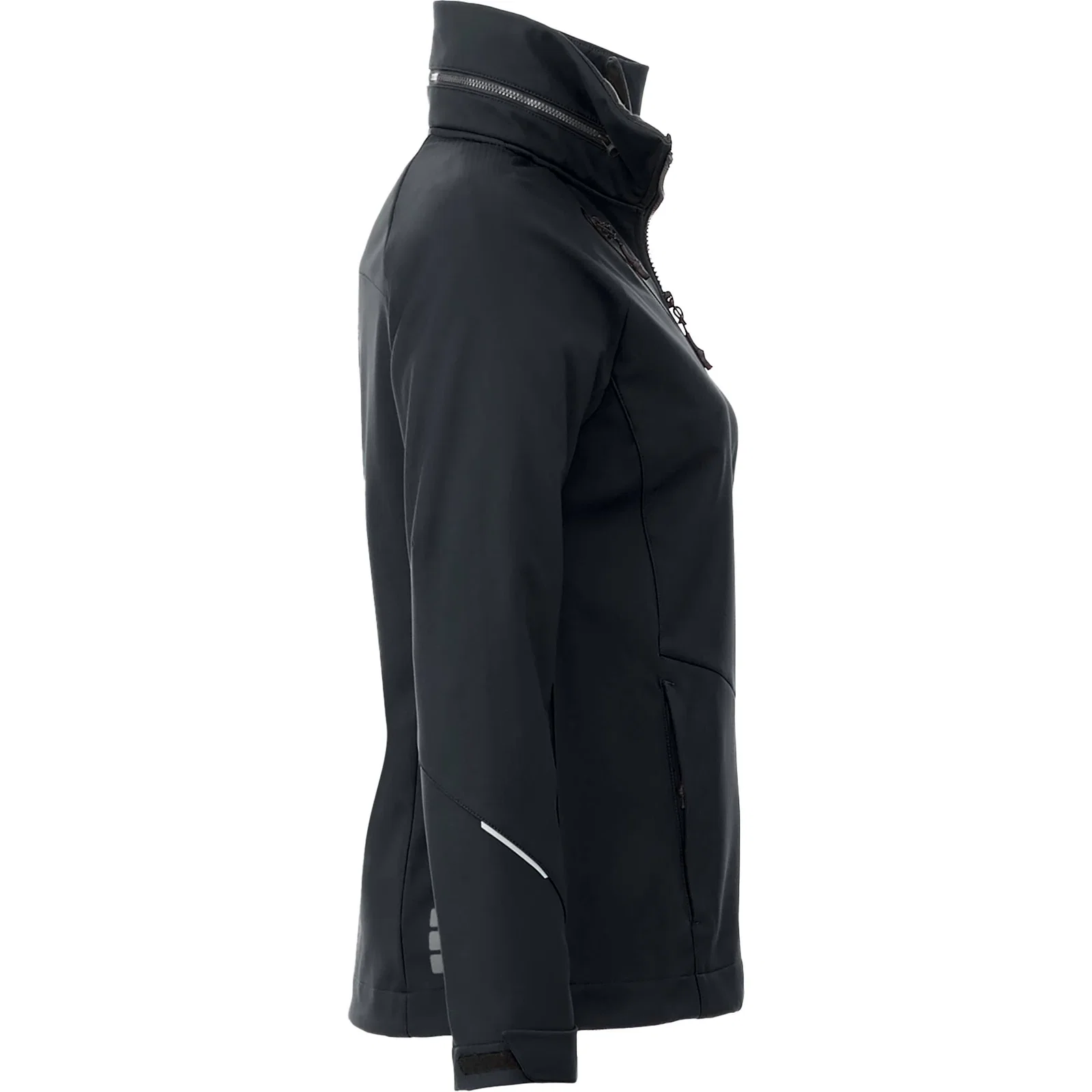 Custom Women's Waterproof Softshell Jacket with Roll-Away Hood - Peyto — view 38