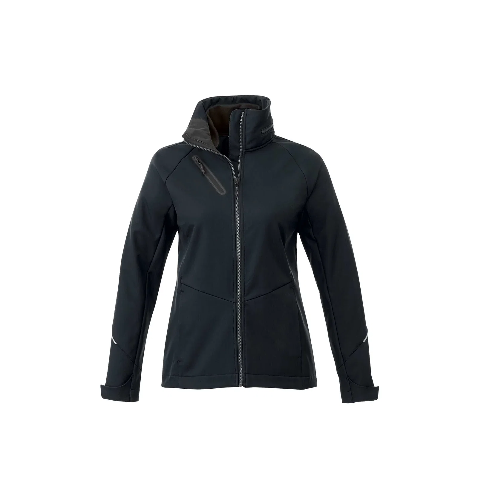 Custom Women's Waterproof Softshell Jacket with Roll-Away Hood - Peyto — view 40