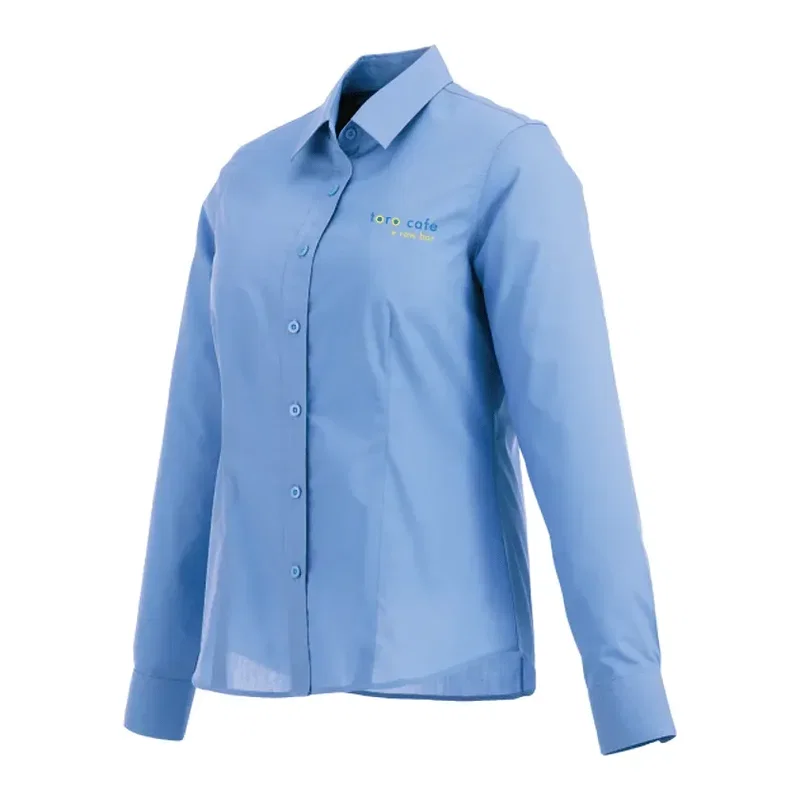 Customized Women's Preston Long Sleeve Button Up Shirt - 65% Polyester 35% Cotton — view 15