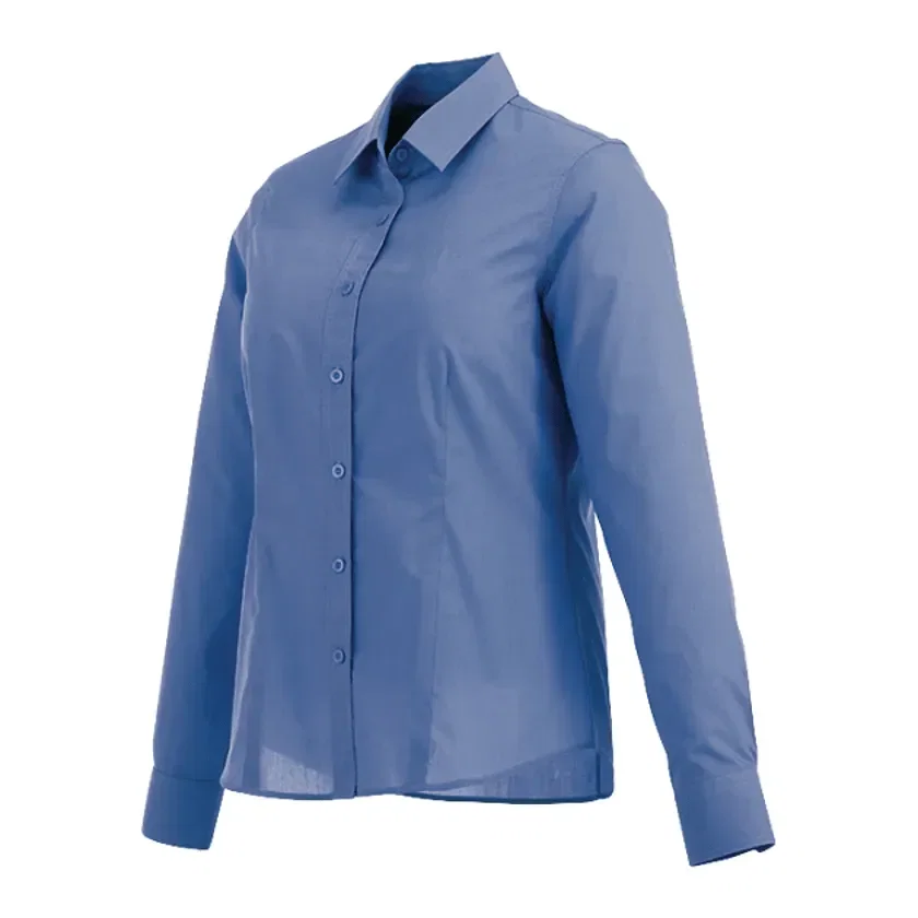 Customized Women's Preston Long Sleeve Button Up Shirt - 65% Polyester 35% Cotton — view 17