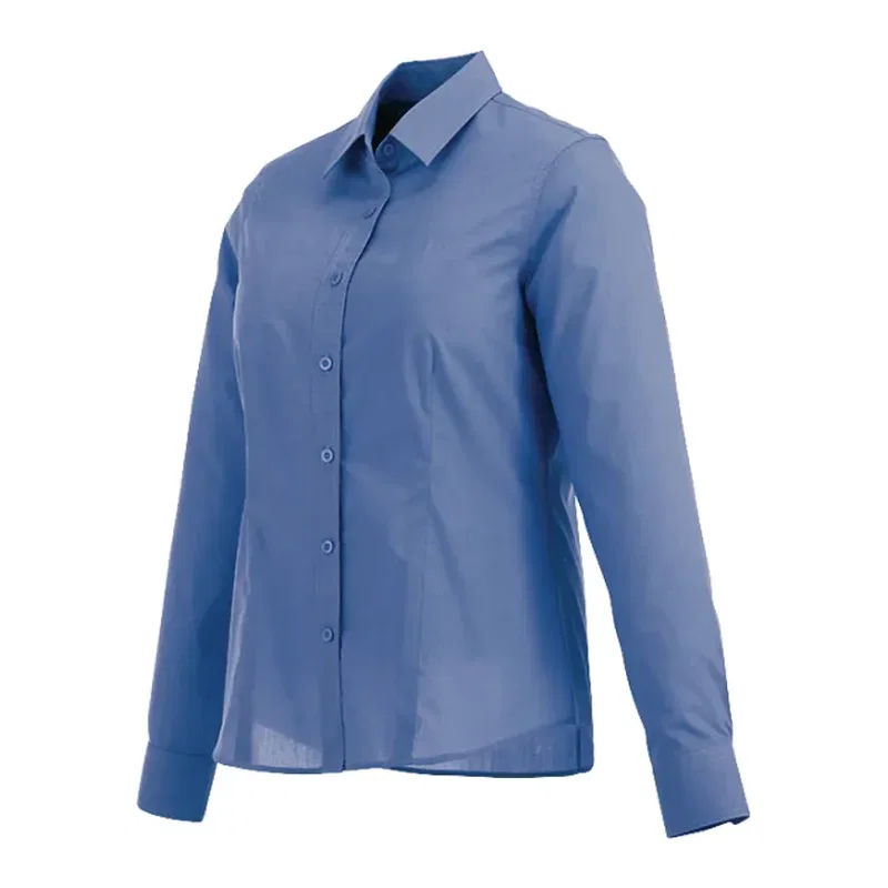 Customized Women's Preston Long Sleeve Button Up Shirt - 65% Polyester 35% Cotton — view 17