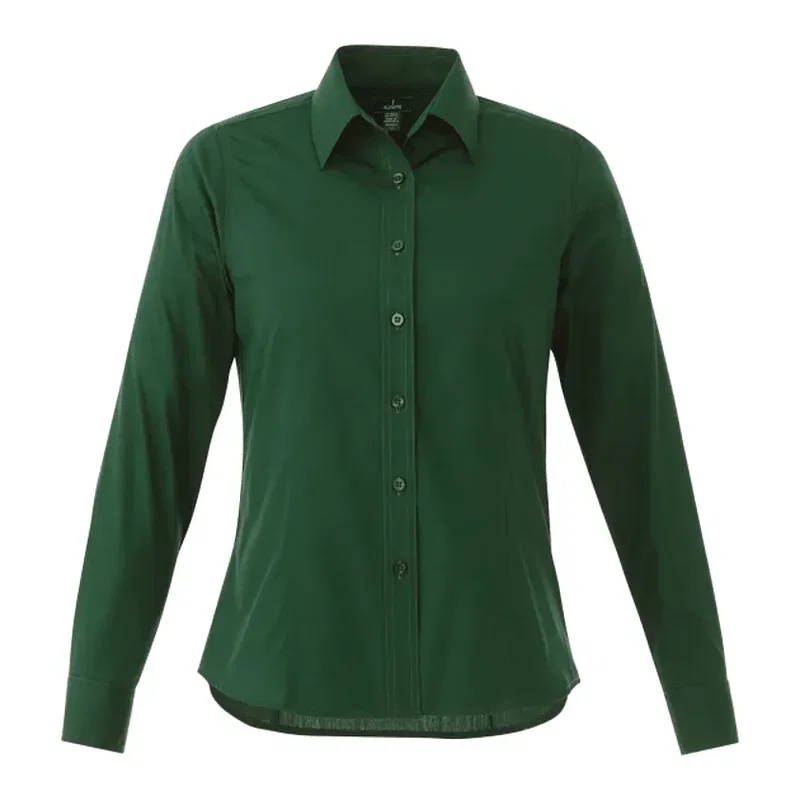 Customized Women's Preston Long Sleeve Button Up Shirt - 65% Polyester 35% Cotton — view 24
