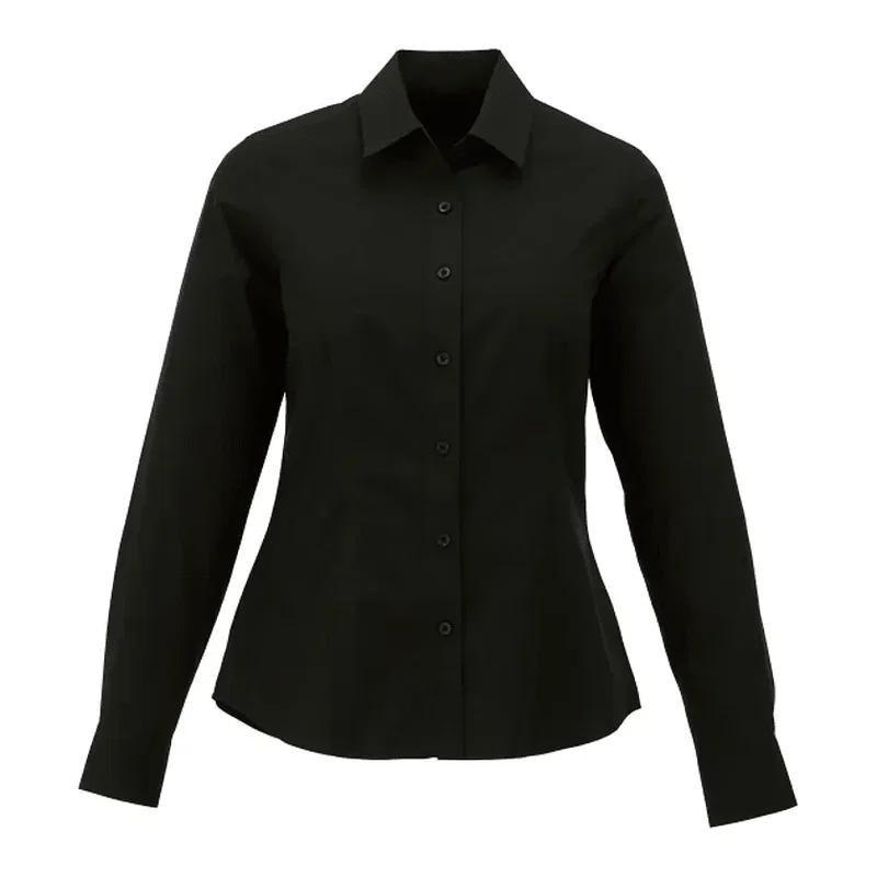 Customized Women's Preston Long Sleeve Button Up Shirt - 65% Polyester 35% Cotton — view 29