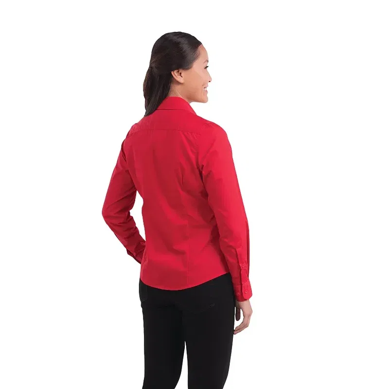 Customized Women's Preston Long Sleeve Button Up Shirt - 65% Polyester 35% Cotton — view 9