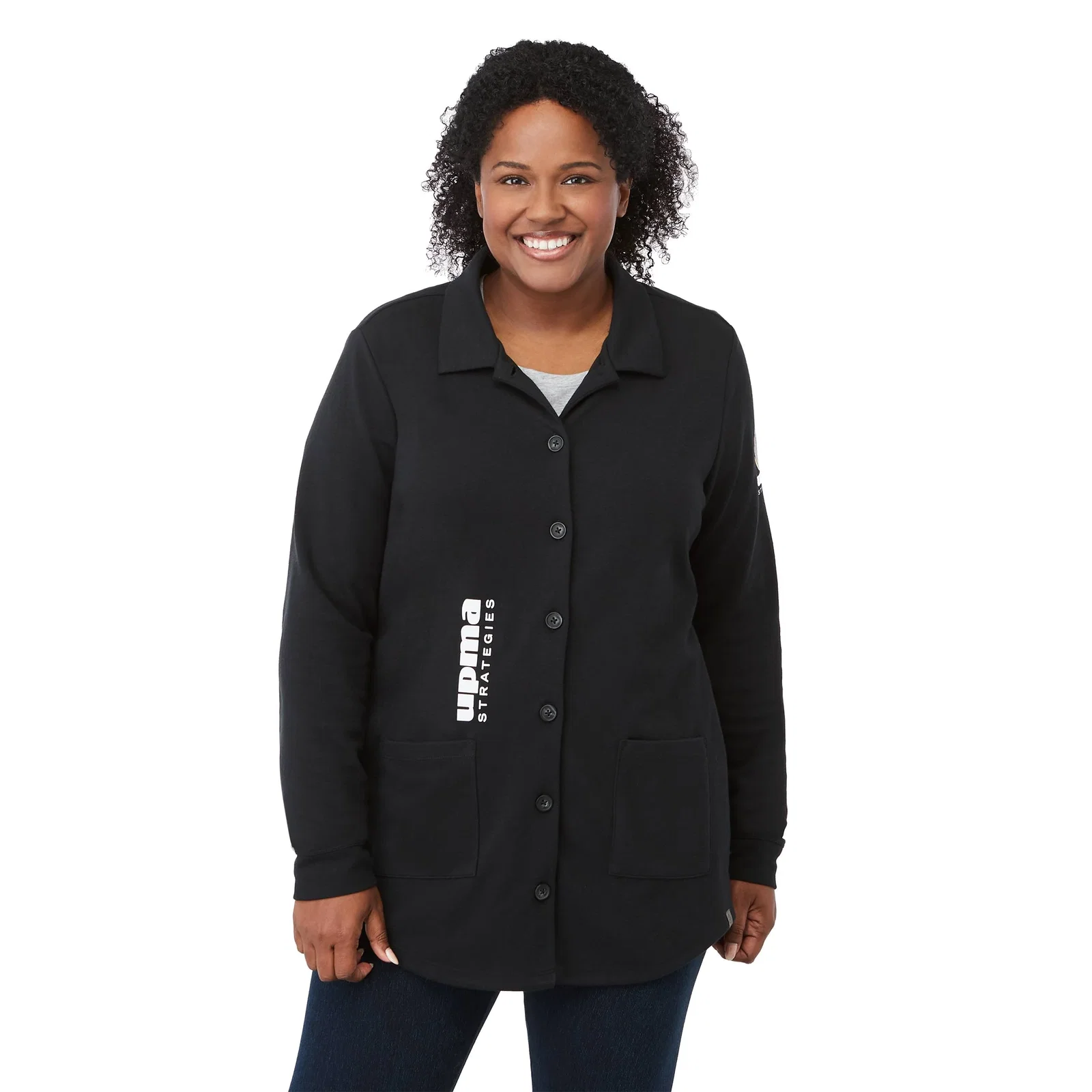 Customizable Women's Eco Knit Button Cardi — view 44