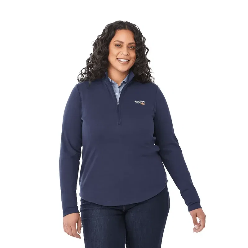 Custom Eco Knit Women's Half Zip Sweater — view 12