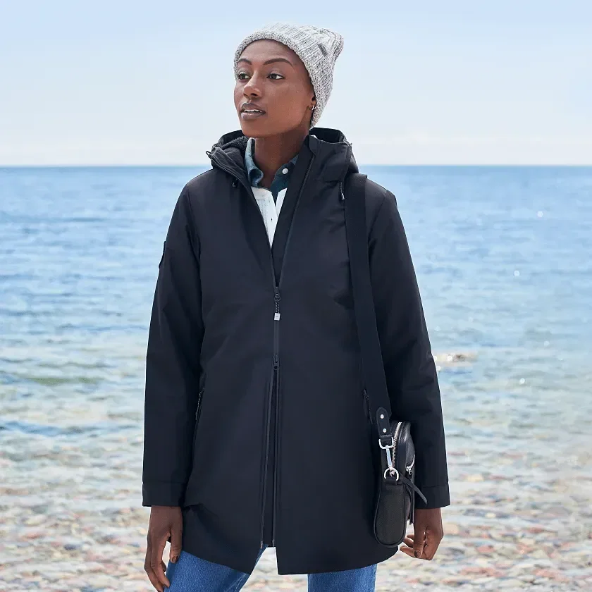 Rockglen Roots73 Women's Eco Waterproof Jacket being worn