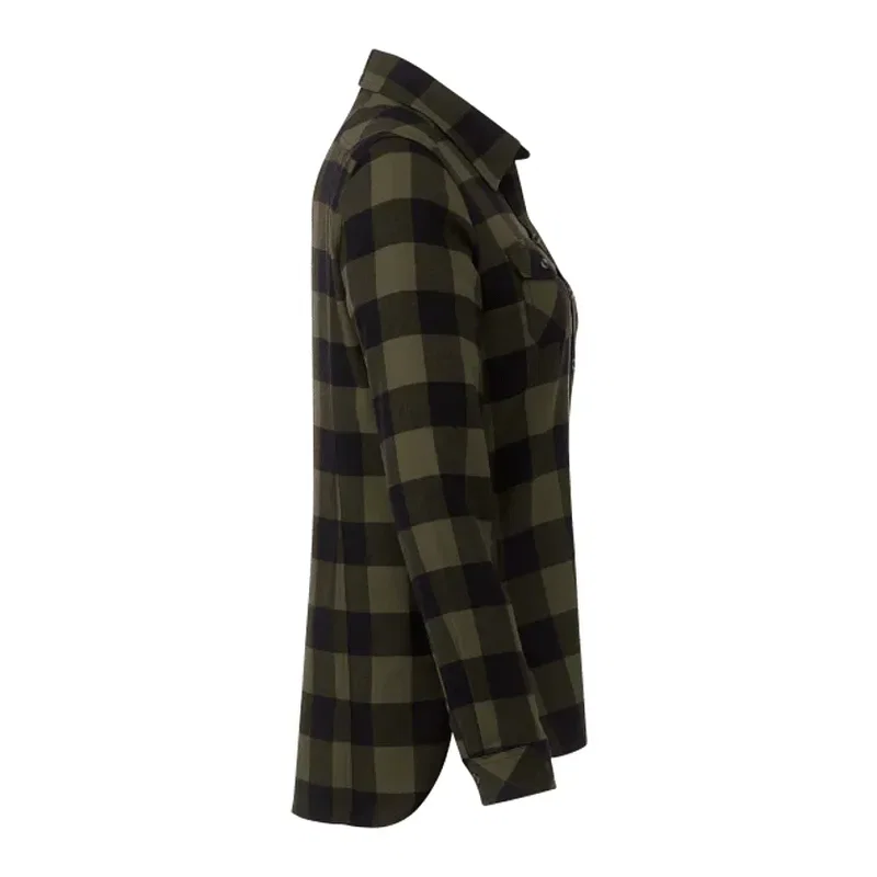 Custom Long Sleeve Women's Flannel Shirt - Roots73 Sprucelake — view 14