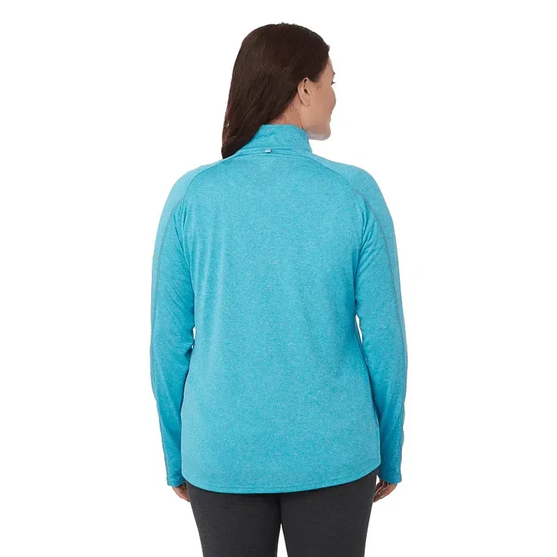 Customized TAZA Performance Knit Quarter Zip for Women with Thumb Holes — view 14