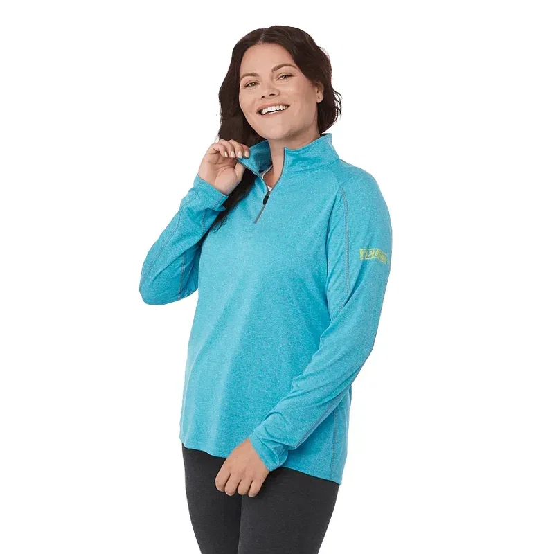 Customized TAZA Performance Knit Quarter Zip for Women with Thumb Holes — view 15