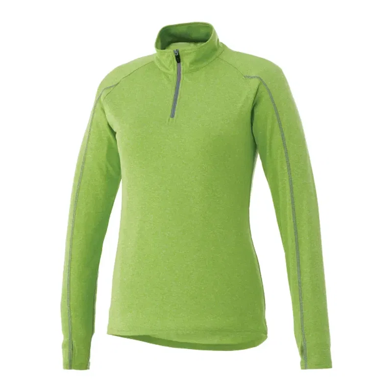 Customized TAZA Performance Knit Quarter Zip for Women with Thumb Holes — view 18