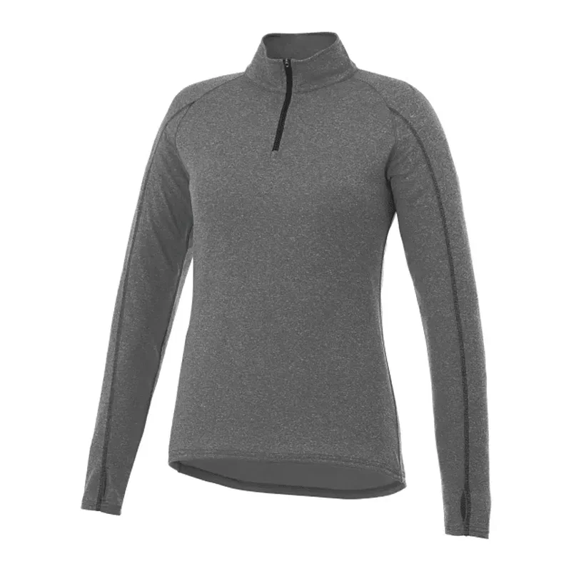 Customized TAZA Performance Knit Quarter Zip for Women with Thumb Holes — view 23