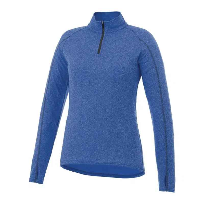 Customized TAZA Performance Knit Quarter Zip for Women with Thumb Holes — view 3
