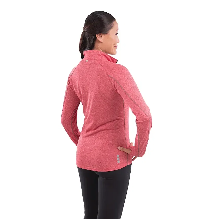 Customized TAZA Performance Knit Quarter Zip for Women with Thumb Holes — view 7