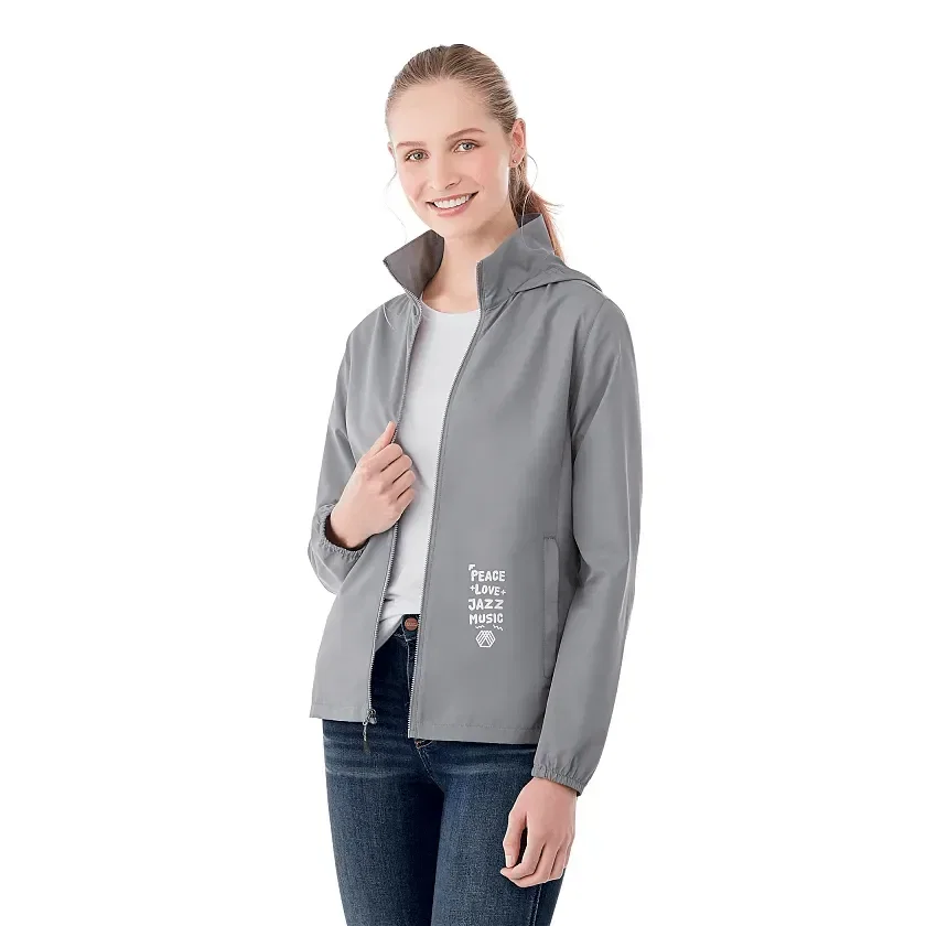 Customizable Packable Jacket - W-TOBA being worn