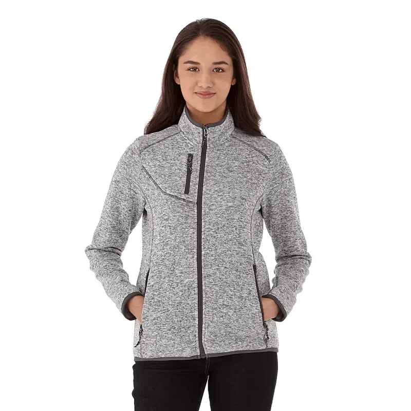 Custom Branded Women's Tremblant Full Zip Sweater Jacket with Thumb Holes — view 20