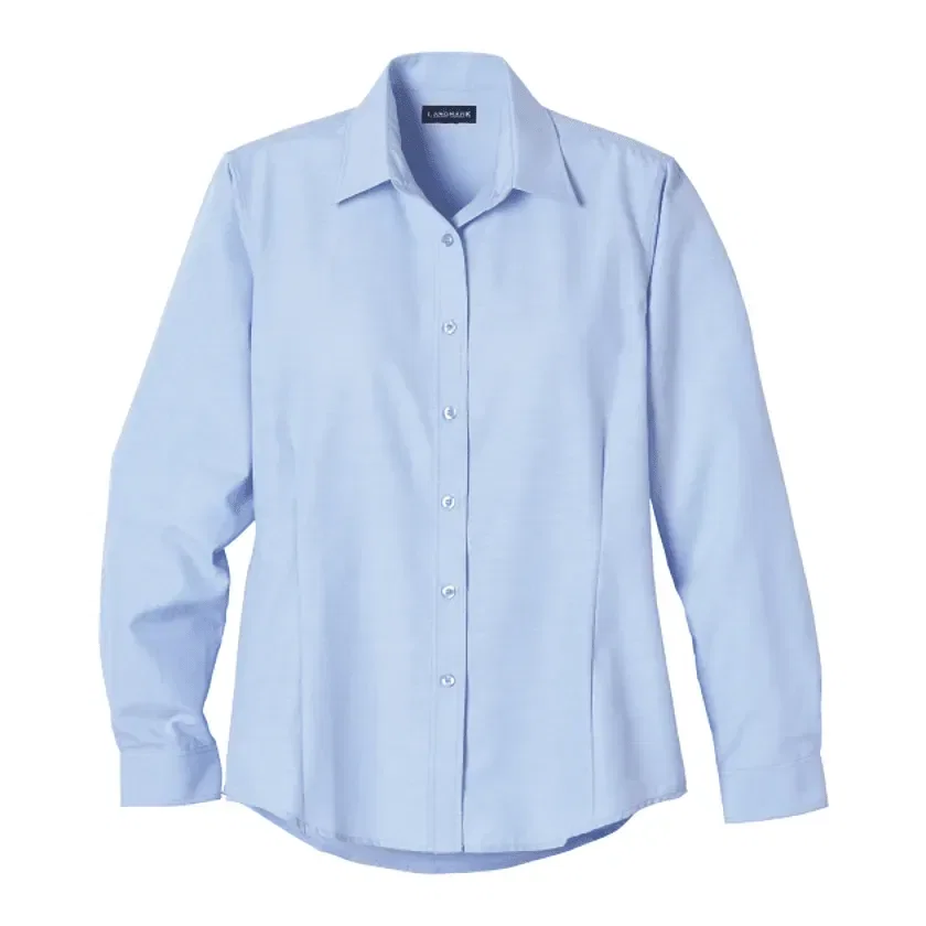 Custom Women's TULARE Oxford Long Sleeve Button Up Shirt — view 3