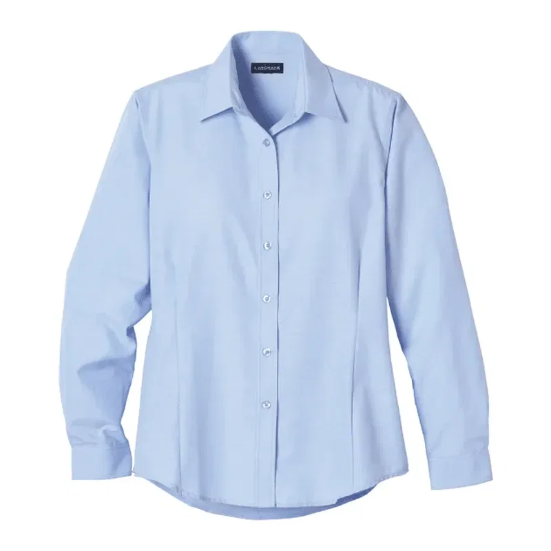 Custom Women's TULARE Oxford Long Sleeve Button Up Shirt — view 3