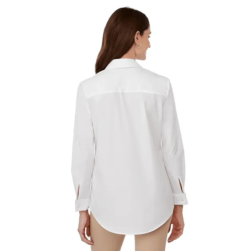 Custom UNTUCKit Tracey Long Sleeve Button Up Shirt for Women — view 16