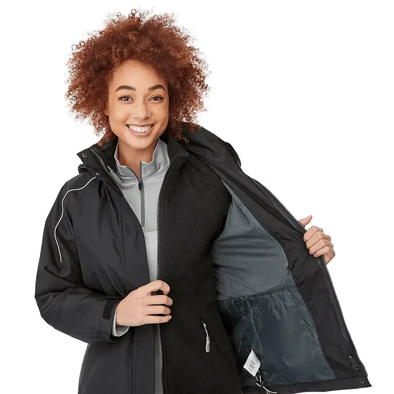 Customizable Valencia Waterproof Fleece 3-in-1 Jacket With Detachable Hood For Women — view 8