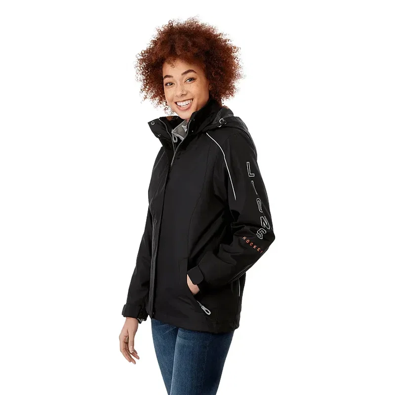 Customizable Valencia Waterproof Fleece 3-in-1 Jacket With Detachable Hood For Women — view 9