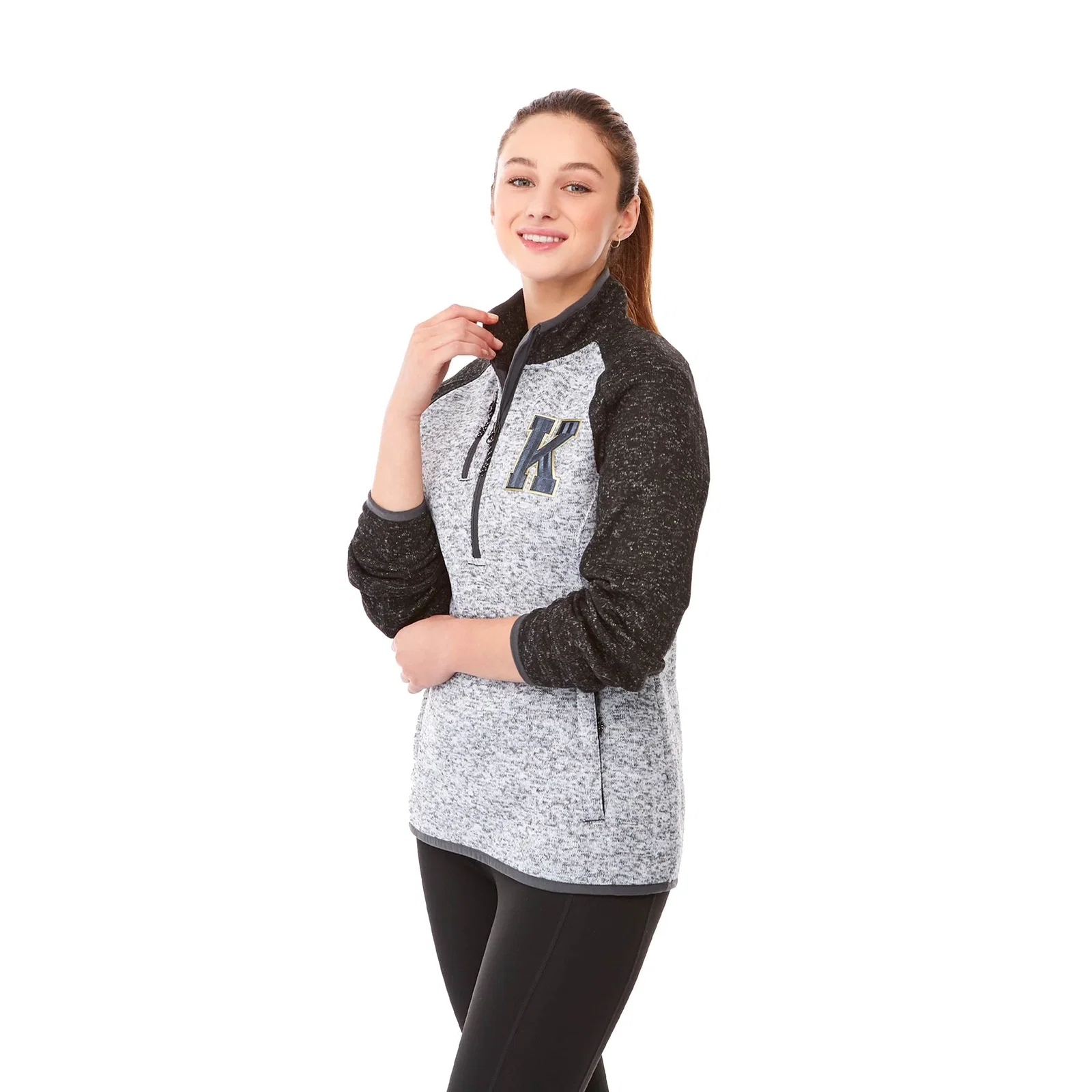 Custom Women's Vorlage Knit Half Zip Pullover Jacket — view 35