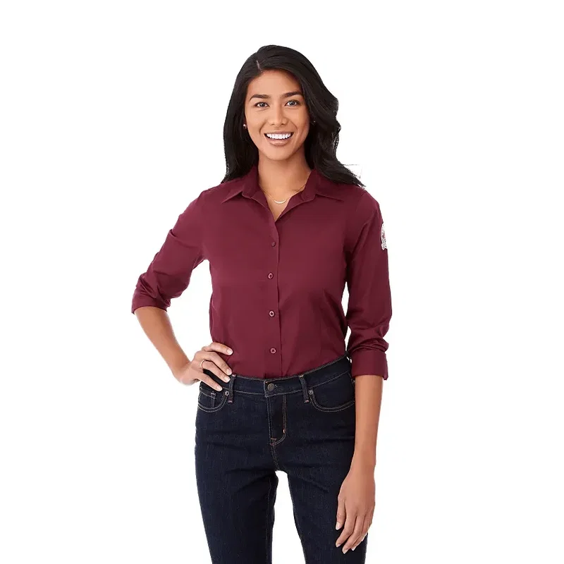 Custom Branded Wilshire Long Sleeve Button-Up Shirt for Women — view 9