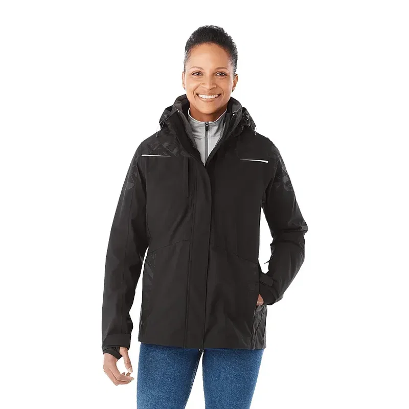 Customizable Women's 3-in-1 YAMASKA Waterproof Jacket with Detachable Hood — view 12