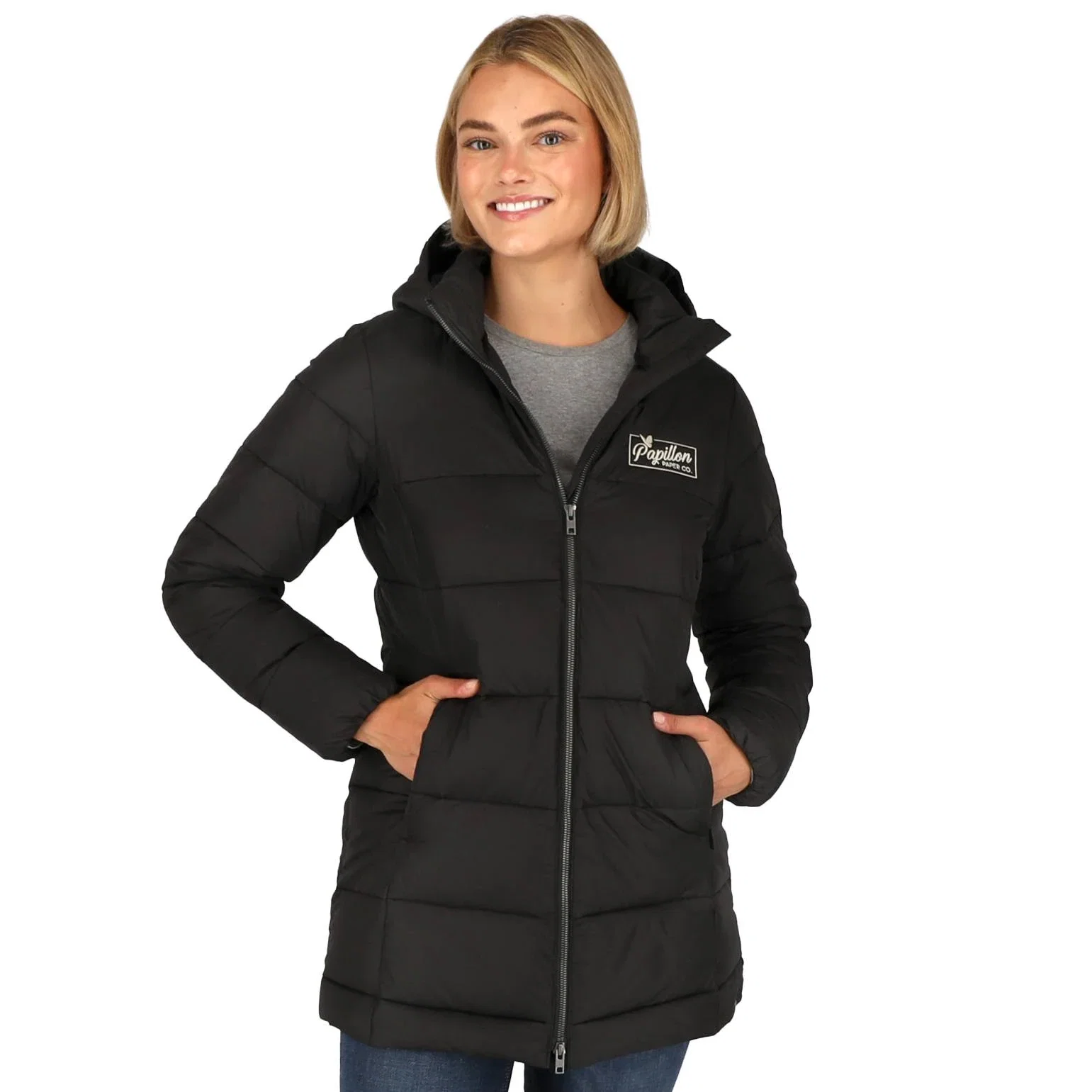 Custom Branded Geneva Eco Long Packable Insulated Jacket for Women — view 39