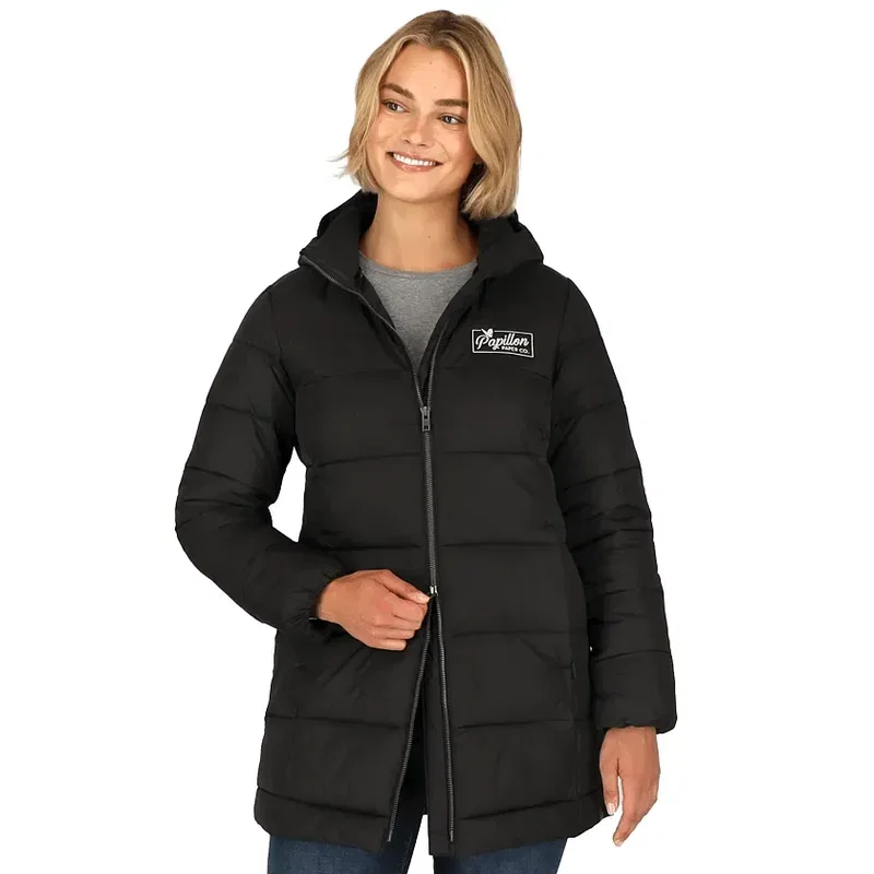 Custom Branded Geneva Eco Long Packable Insulated Jacket for Women — view 7
