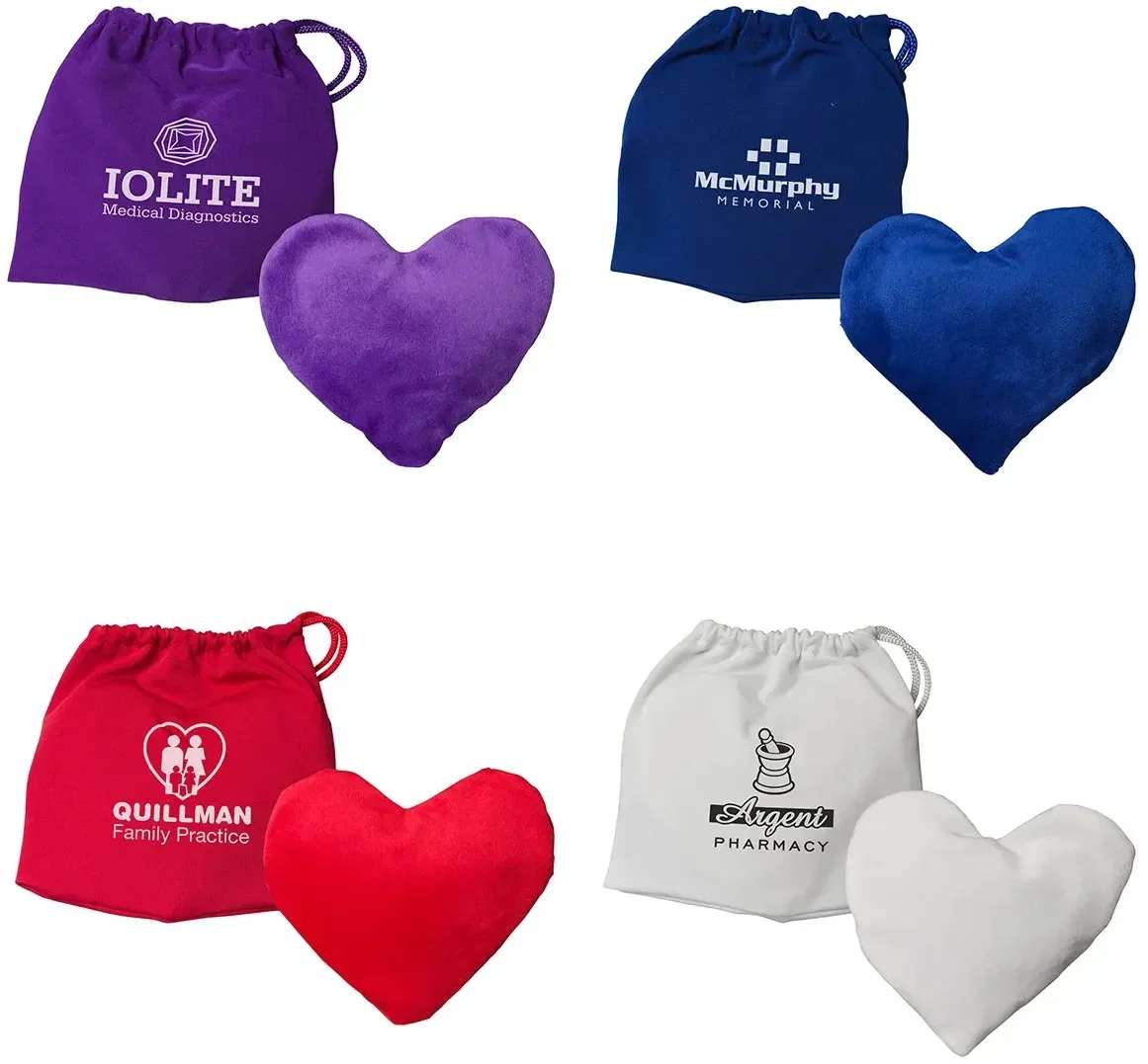 Wonder Beads Lavender Heart Heat Pack, custom aromatherapy pack front view with branded logo