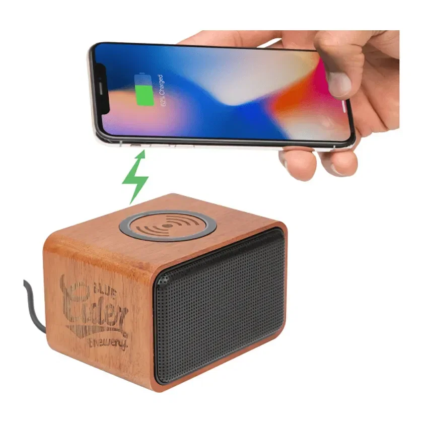 Custom Wood Bluetooth Speaker and Wireless Charging Pad — view 11