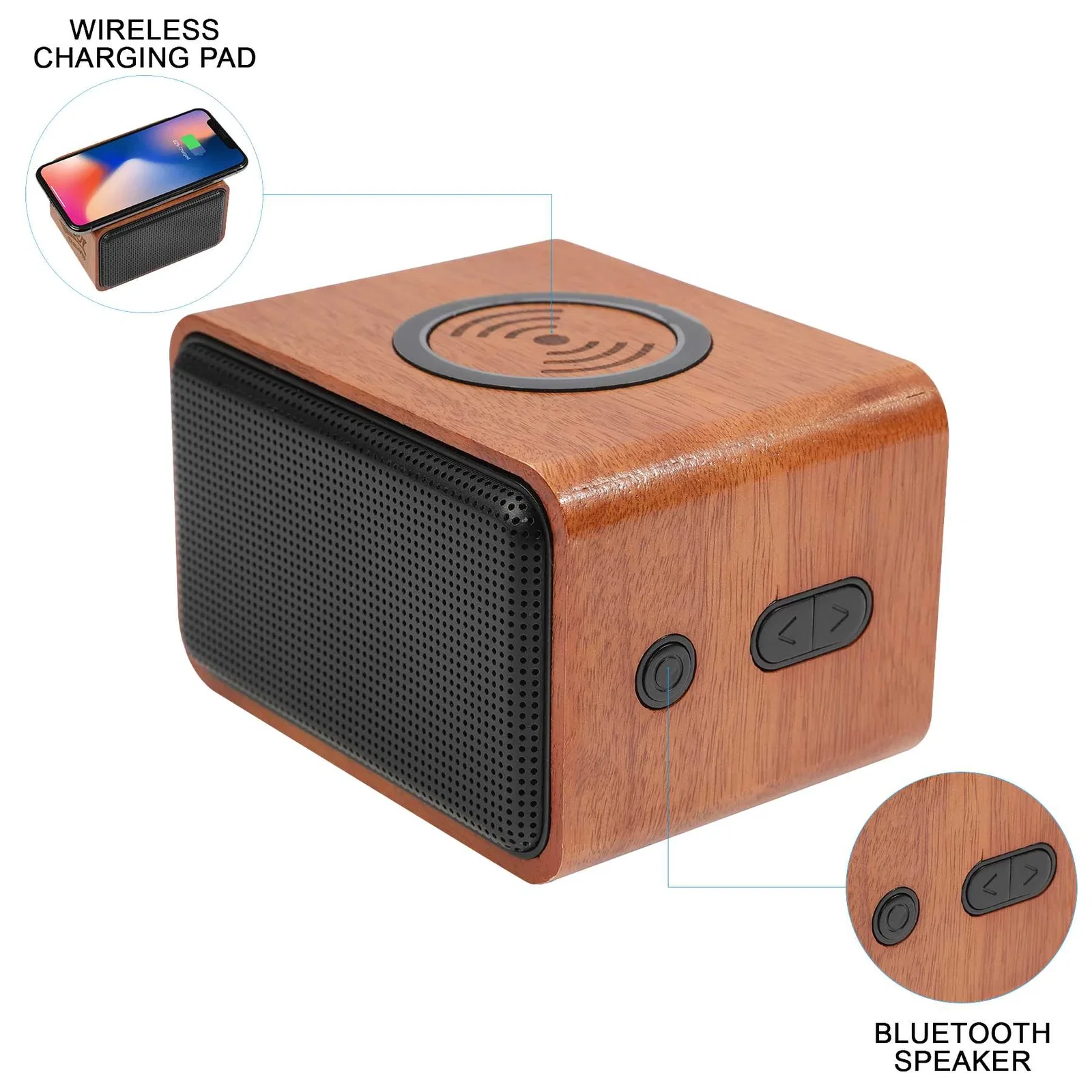 Custom Wood Bluetooth Speaker and Wireless Charging Pad — view 14